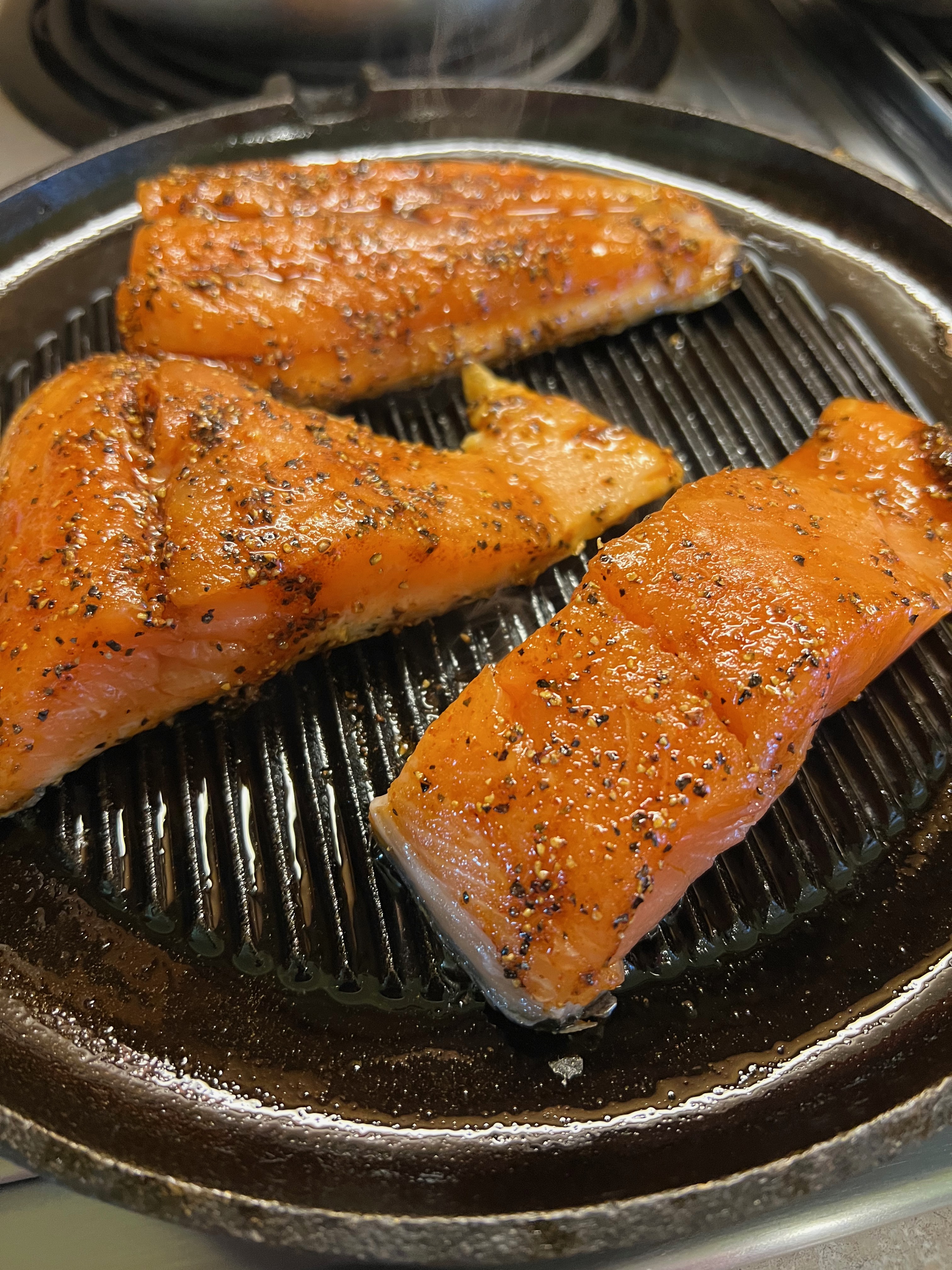 Cast Iron grill for Salmon